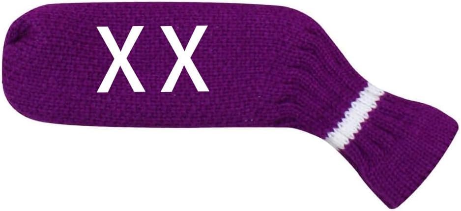 Scott Edward 1PCS Golf Knitted Blade Putter Cover,Double Layers knit,Cute and Soft Acrylic Fabric,Single/Double Sided Customization(Purple)