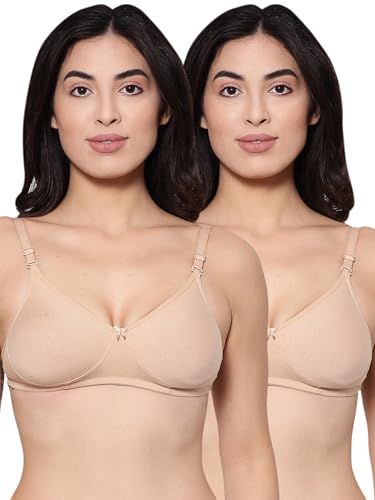 Image of Inner Sense Bra for Woman Made with Organic Cotton and Bamboo I Demi Cups Backless Bra for Woman with Removable Straps and Transparent Back I Non Padded Wire-Free Innerwear