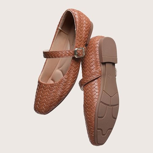 Mary Jane Shoes Women Flats Ballet Flats with Strap Square Toe Buckle MaryJanes for Women Dressy Comfortable3