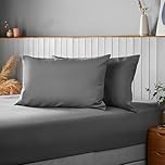 Silentnight Supersoft Pillowcase Pair - Cosy & Comfortable Delicate Smooth Touch - Easy Care Microfibre - Stylish & Modern Bed Pillow Case Protector 2 Pack, Retain Shape & Colour, Charcoal