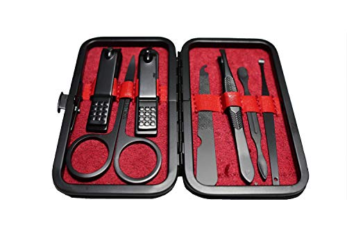 Nail Clipper Set Nail Clippers/Press on nails For Men & Women - Best Sharp Stainless Steel Clipper - Wide Easy Press Lever - 7 in 1 (red)