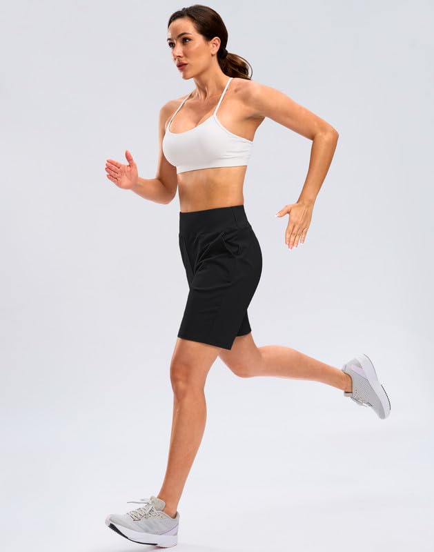Bermuda Shorts for Women with Pockets Womens 7" High Waisted Long Shorts for Athletic Workout Casual - Image 7