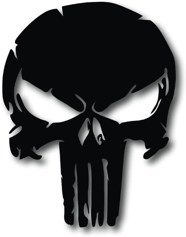 Miniatura 2 de Cráneo negro, gran idea de regalo, calcomanía adhesiva, paquete de 2, calcomanías de 5 pulgadas, S10141