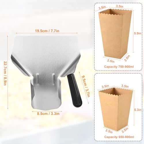 Image of 5 PCS Single Handle chips Scoop, Stainless Steel Single Handle French Fry and Popcorn Scoop for Commercial and Personal Use, by GENHAKON.