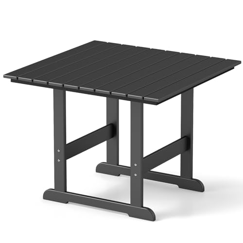 GREENVINES Outdoor-Dining-Table | 35” | HDPE | Patio Furniture | Connectable Square Tables for 4 | Slatted | All-Weather | for Poolside Backyard Gar