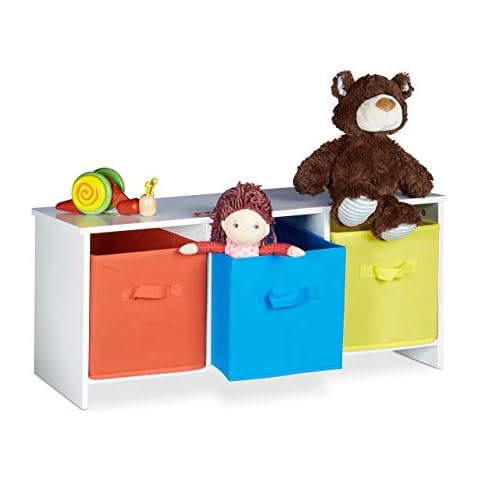 Relaxdays Asiento Infantil Albus con Cajas de almacenaje Cover