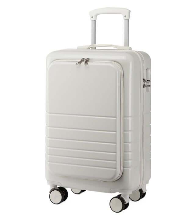 Luggage Travel Gear Carry On Luggage Airline Approved,Lighiweight Suitcase Hard Shell Travel Luggage Suit Case(White,20in) - Main Image