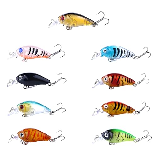 Angelköder Set, 9 Stück Jig Spinner Set, Kunstköder für Salzwasser Süßwasser Forellen Barsch Lachs Angeln Barschköder Simulation falscher Köder Fanggeräte