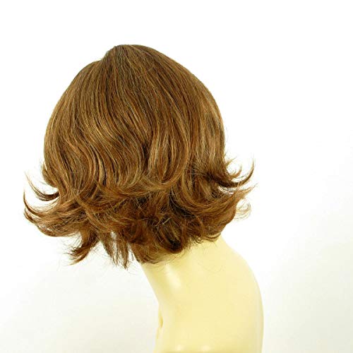 Perruque Courte Femme LISA 6BT27B Châtain Cuivré Méché Blond - Synthétique, Neuve Avec étiquettes, Bonnet Moyen
