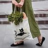 Avezano Cute Black Cat Floral Canvas Tote for Women, Girls - Reusable Aesthetic Shopping, Work, Travel Bag #5
