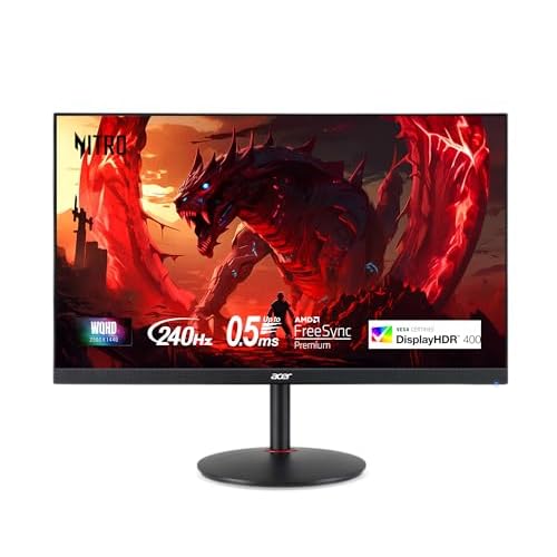 Acer 27″ WQHD 240Hz 0.5ms AMD FreeSync Premium IPS Gaming Monitor (XV272U)