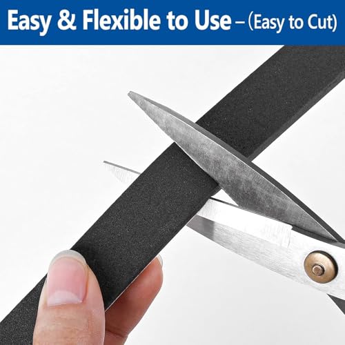 Image of Self Adhesive Foam Tape Weatherstrip 2In x 1 /2In x 6.5Ft High Density Foam Insulation Strips Foam Seal Weather Stripping with Strong Adhesive for Door and Window Sound Isolation Soundproofing