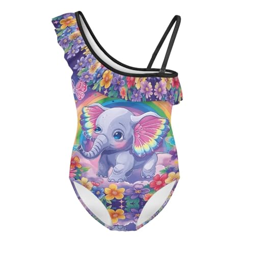 Girl's Ruffle One Piece Swimsuit Adjustable Strap Cute Bathing Suit Rash Guard Casual Beachwear Teen Kid 3-14 Years