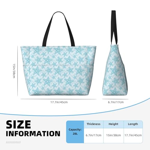 Sea Star Starfish Large Beach Bag Waterproof Sandproof Swim Tote Pool Bag For Women With Zipper3