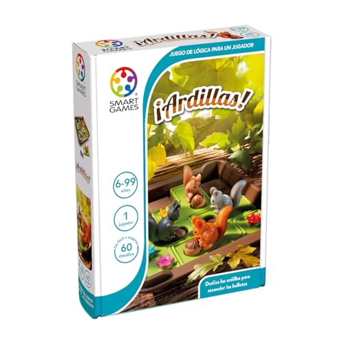 Smart Games - ¡Ardillas! | Juegos Educativos 6 Años O Más | Rompecabezas Niños Y Rompecabezas Adultos 60 Desafíos | Regalos Para Niños Y Adultos De 1 Solo Jugador