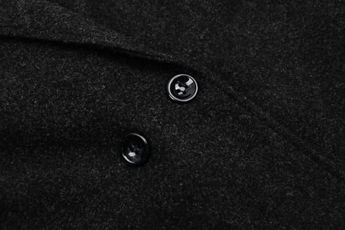 CHARTOU Women's Oversized Notched Collar Wool Blend Single Breast Midi Long Trench Coat (X-Small, Black) by CHARTOU - Image 2