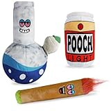 Baja Ponchos 3 Pack Friendly Vibes Dog Plush Chew Toys - Funny Squeak Toys - Dog Gifts