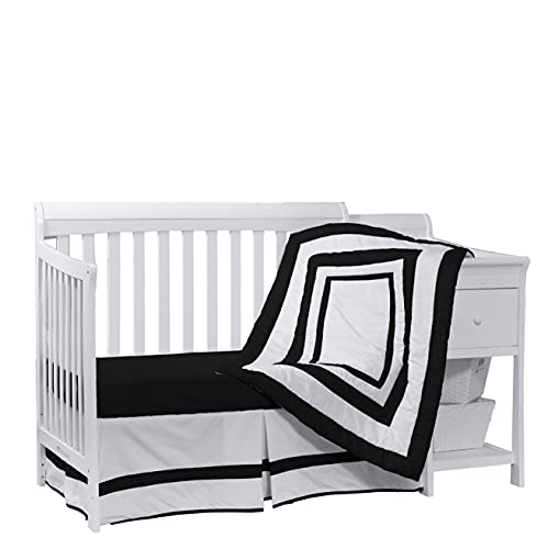 Image of Baby Doll Bedding Modern Hotel Style 3Piece Crib Bedding Set, Black (1250c3-black)