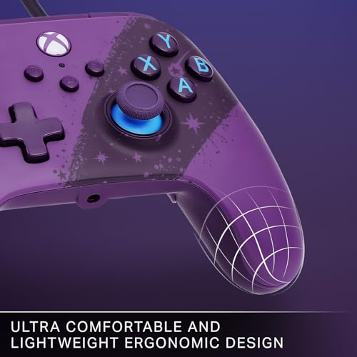 Image of PowerA Advantage Wired Controller for Xbox Series X|S - Celestial Purple, gamepad, hall effect thumbsticks, gaming controller, USB-C, Works with Xbox One, Officially Licensed