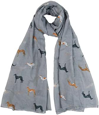Greyhound Dog Print Large Lightweight Scarf For Dog Lovers