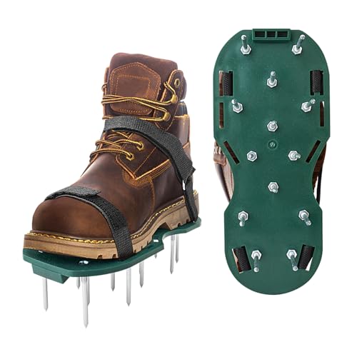 Gunpla Nagelschuhe mit Klettverschluss | Rasenbelüfter Schuhe mit 6cm Stahlspikes | Für Garten Rasen belüften & lüften | Grün | Inkl. Schraubenschlüssel Gunpla Nagelschuhe mit Klettverschluss | Rasenbelüfter Schuhe mit 6cm Stahlspikes | Für Garten Rasen belüften & lüften | Grün | Inkl. Schraubenschlüssel