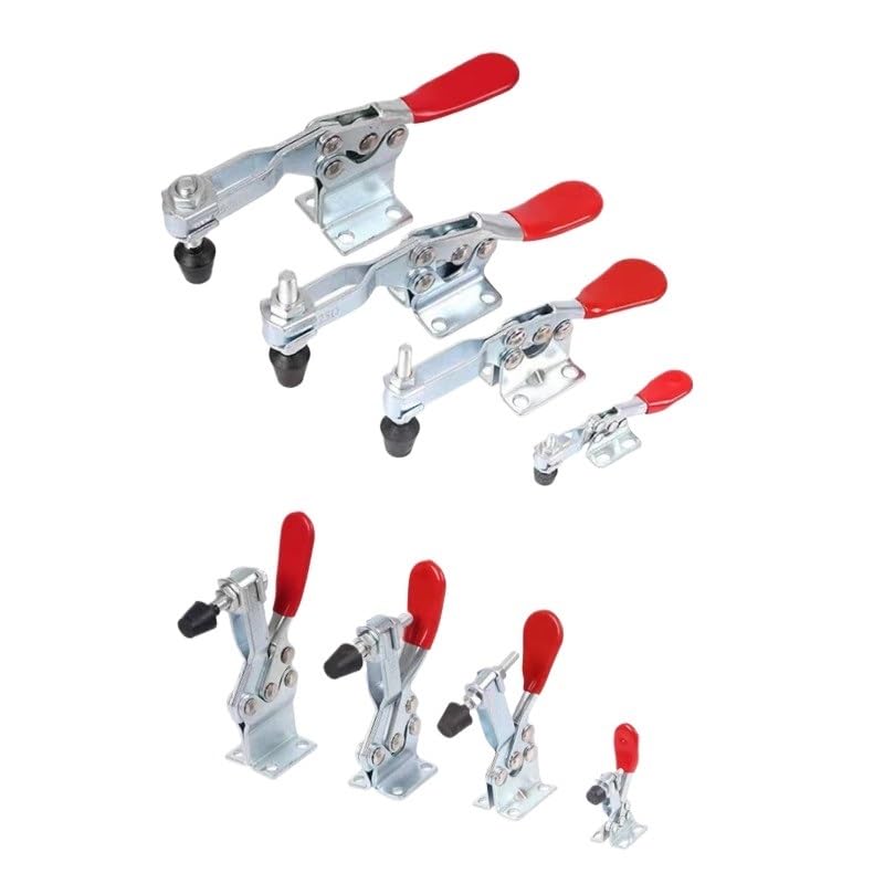 Abrazadera de palanca 201A/201B/201C/225D, juego abrazaderas liberación rápida Horizontal alta resistencia, herramienta Clip manual for carpintería, 2 uds(225D-200kg 2PCS)
