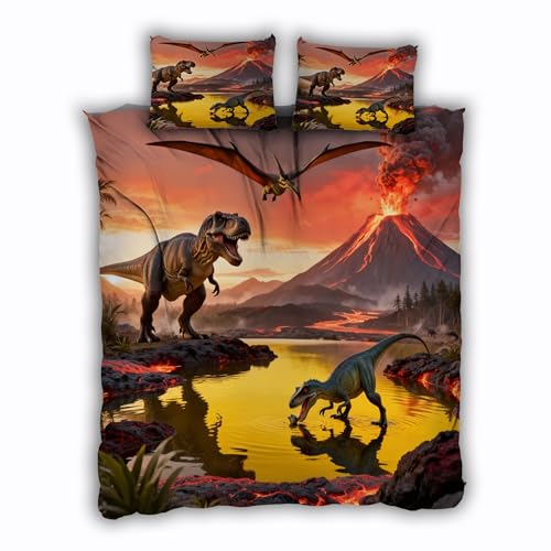 Parure de lit dinosaure douce en microfibre 220x240 pour ne plus galérer avec sa couette