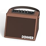 Donner アンプ 電子ドラム 20W キーボード スピーカー 外部 小型 ミニ ワイヤレス 日本語取扱説明書 DDA-20 ブラウン