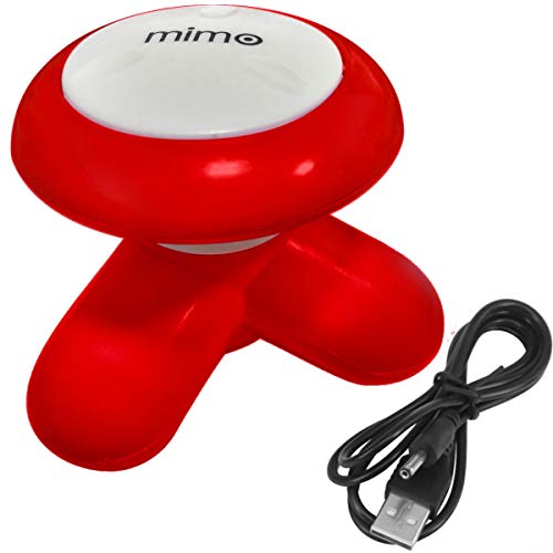 Mini Massageador Mimo Massager Portátil USB Pilha Vermelho