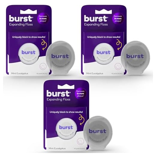 BURST Expanding Dental Floss - Parent - Stain-Absorbing, Woven Tooth Floss with Xylitol Coating to Fight Cavities - Vegan, Paraben Free - Mint Eucalyptus (120 Foot)
