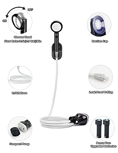 Anngrowy JP-2003 Portable Shower Camping Shower Outdoor Showerhead Camp Shower Pump Electric Rechargeable Shower Head thumb #1