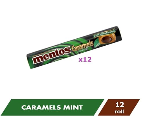 Caramel Mint Candy Roll Chewy - Party Travel Non Melting Smooth Creamy Chocolate 1.34 Ounce Pack Of 12 Mentos #TOP1