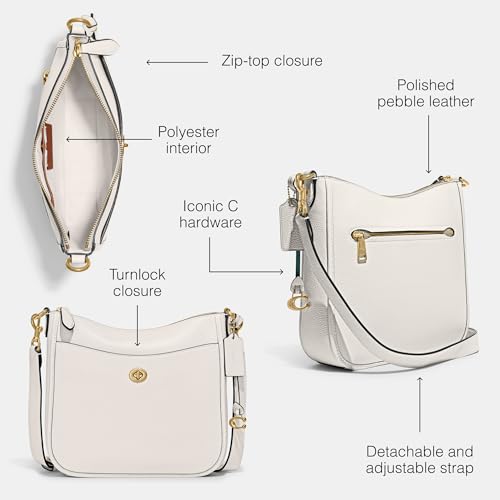 COACH Polished Pebble Leather Chaise Crossbody Chalk One Size - image 3