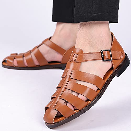 Men's Classic Leather Fisherman Sandals, Closed Toe, Buckle Closure3
