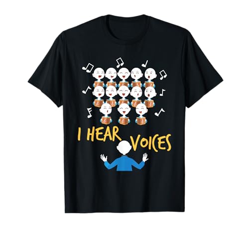 I Hear Voices - Coro de espetáculo de cor, cantante, diretor de coro, t-shirt, Preto, S