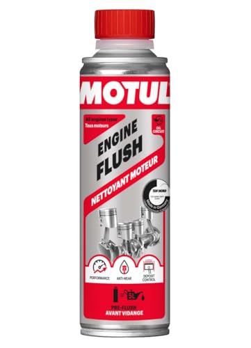 MOTUL Limpiador de Motores Antes de Cambio de Aceite, Aditivo para Aceite de Motores de Gasolina y Diésel, Antidesgaste, Reduce el Consumo y Las Emisiones, Ideal Antes de la ITV, Engine Flush, 300 ml