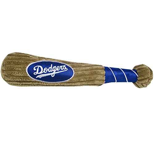 MLB Los Angeles Dodgers Baseball Bat Toy for DOGS & CATS. Soft Corduroy Plush Dog Toy with Inner...
