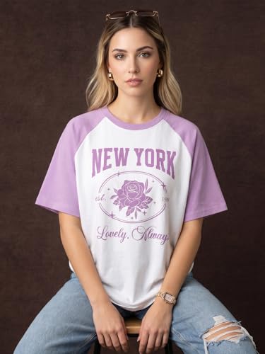 Image of JUNEBERRY Round Neck Drop Shoulder Round Neck Black & White Graphic Printed Pure Cotton Oversized Baggy Fit Half Sleeve T-Shirt for Women & Girls (Sizes: S to 2XL)
