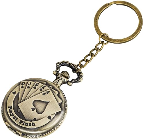 Image of Pocket Watch Metal Keychain Retro Vintage for Gifting With Key Ring Anti-Rust