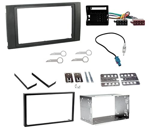 DOUBLE DIN FACIA SURROUND PANEL FITTING TRIM CAGE KIT INCLUDING WIRING FOR FORD FOCUS FIESTA FOCUS C-MAX TRANSIT WITH 6000CD