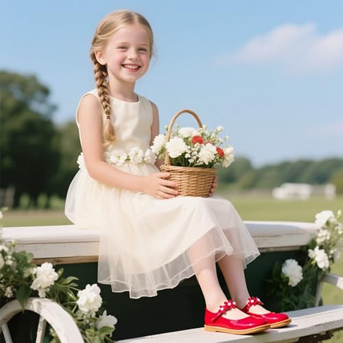 Image of Kiderence Toddler Girl Mary Jane School Uniform Dress Shoes Oxford Flats