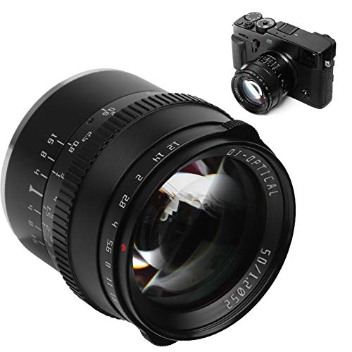 Lente de câmera mirrorless, TTArtisan 50 mm F1.2 Lente de abertura grande, portátil e leve de focage
