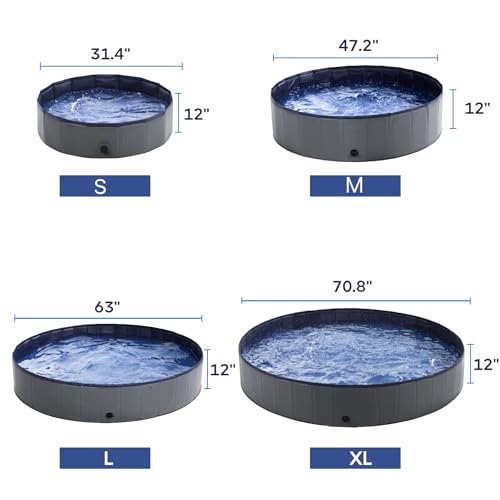 Piscina para cães - Piscinas para cães grandes, piscina dobrável para cães, gatos e crianças (160 cm