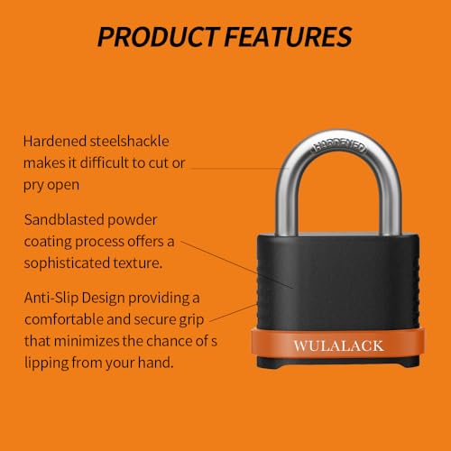 Image of WULALACK Heavy Duty Outdoor Combination Lock with 1-1 /2-Inch-Long Shackle, Weatherproof Combo Lock for Gate，Fence，Shed
