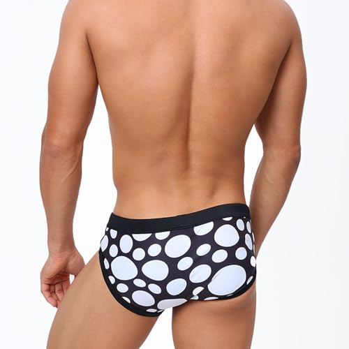 Mens Bikini Swimwear Low Rise Swim Briefs Black and Red,Contrast Color Swimsuit Swimming Briefs with Drawstring Sexy3