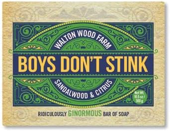 Walton Wood Soap - Boy's Don't Stink 10.5oz (Sandalwood & Citrus) 3-Pack