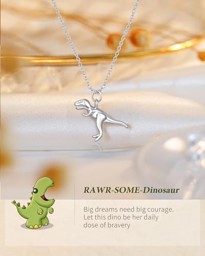 HGDEER You're RAWR-Some Birthday Christmas Dinosaur Necklace for Boy Girl, T-Rex Necklace Cute Jewelry from Parents or Grandparents with Meaningful Quote Card4