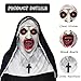 FLORENCE IISA Scary Nun Mask Creepy Latex Full Head Realistic Mask Evil Nun Costume For Halloween Cosplay Party(BloodyNun)