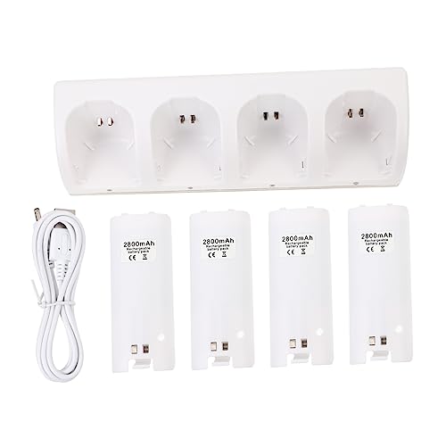 Cargador de baterías recargables con adaptador de carga rápida para controladores de juego