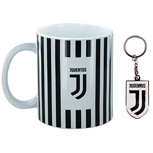 Coffret cadeau officiel FC Juventus Serie A 325 ml en céramique avec porte-clés